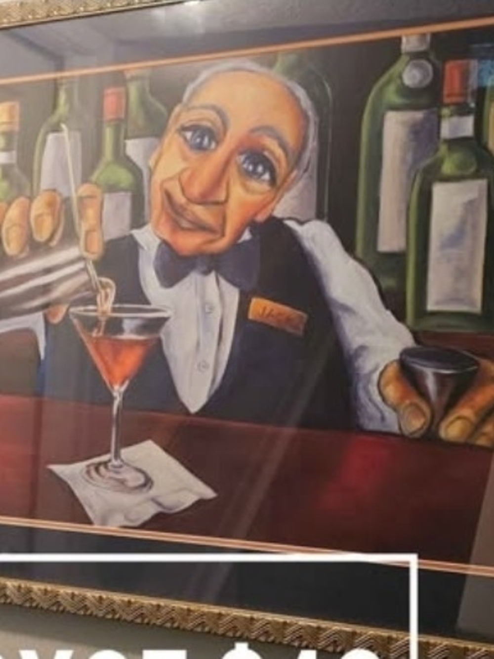 Bartender Martini Painting – Colorful Bar Scene